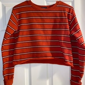 cropped crew neck